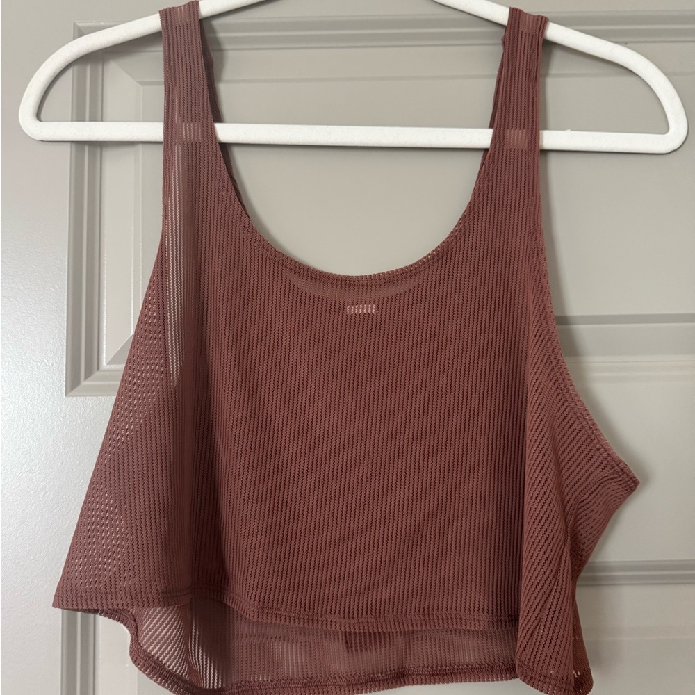 Alo Yoga Mesh Crop Top in Brown